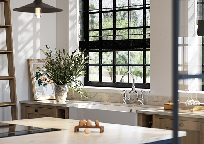 Brescia Voile, Raven Black - Motorised Roman Blind - Image 5